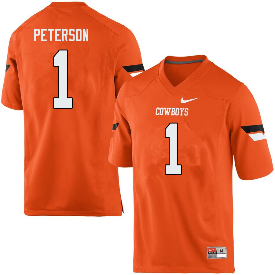 Men #1 Kevin Peterson Oklahoma State Cowboys College Football Jerseys Sale-Orange